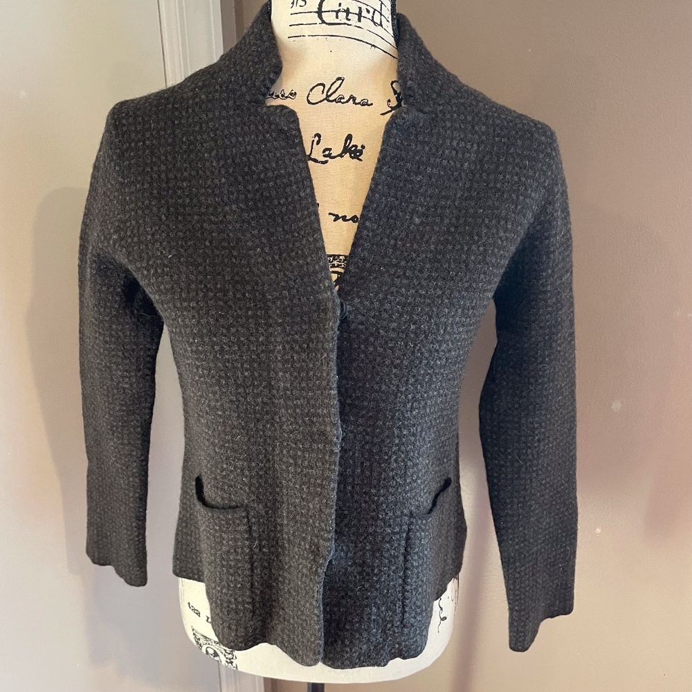 Damask wool and cashmere sweater jacket
